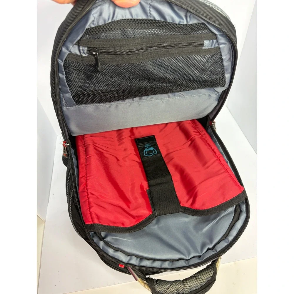 SwissGear Laptop Backpack Black Gray Padded Travel School Bag